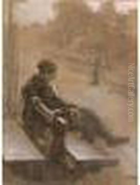 Garcon Assis Sur Un Banc - view 1