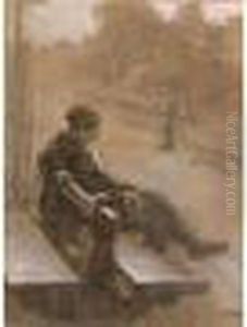 Garcon Assis Sur Un Banc by Theophile Alexandre Steinlen