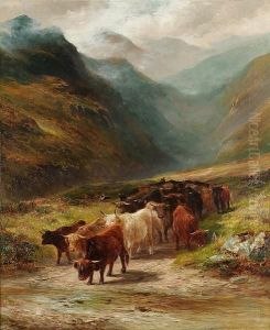 Highland Cattle In Glencoe by George Turner
