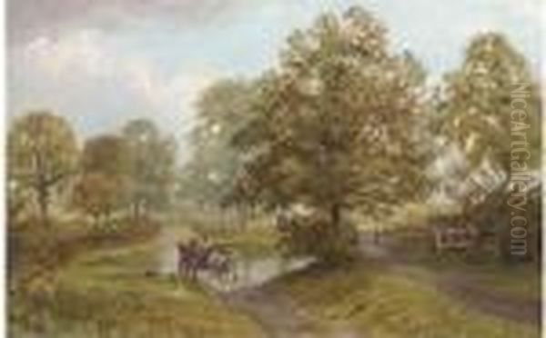Crossing The Ford Near Ticknall - view 1