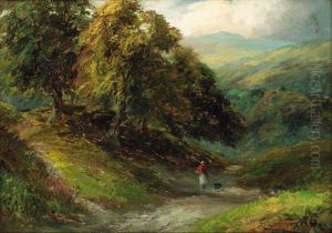 A Figure On A Wooded Valley Path A Figure On A Wooded Valley Path