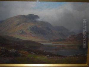 Lochachray,perthshire Oil On Canvas Signed Lower Left 54cm X80cm