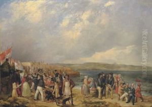 The Opening Of Granton Harbour, 
Edinburgh, 29 June 1838, With The Duke Of Buccleuch's Carriage Far Left