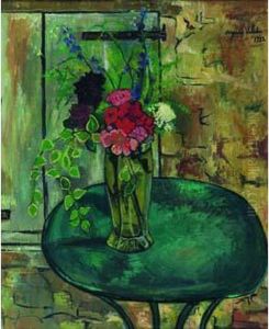 Bouquet De Fleurs Dans Un Vase De Cristal
