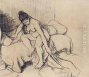 Nu Assis Sur Un Divan by Suzanne Valadon