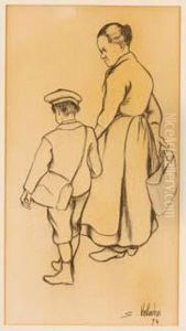 Le Depart Pour L'ecole, Maurice Et Catherine by Suzanne Valadon
