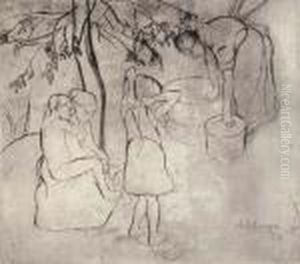Toilette Des Enfants Dans Le Jardin by Suzanne Valadon