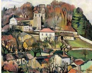 L'eglise De Meyzieux Et La Vieille Tour (isere), 1918.