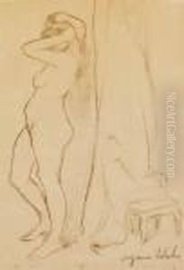 Nu Debout Se Coiffant by Suzanne Valadon