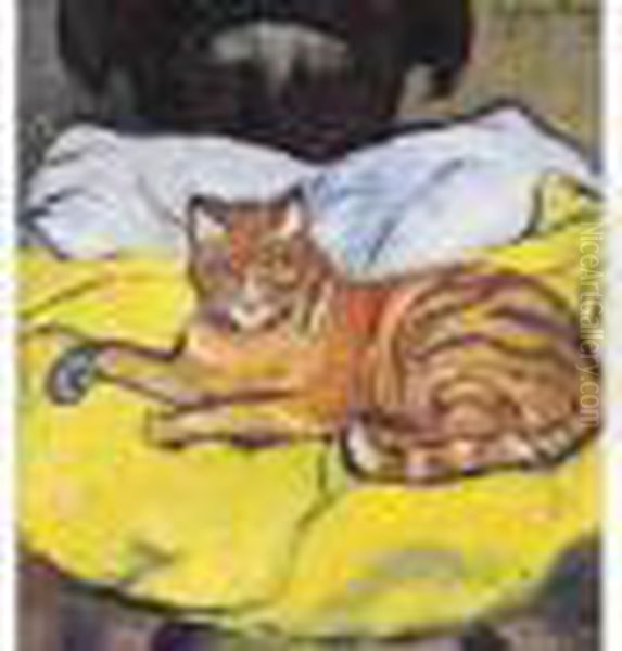Valadon: Raminou Couche Sur Un Lit - view 1