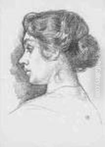 Madchenkopf Im Profil Nach Links by Theo van Rysselberghe