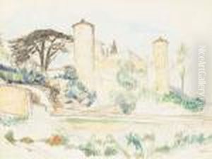 Vue Du Chateau Des Baumelles, Saint-cyr-les-lecques by Theo van Rysselberghe
