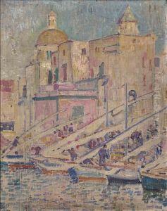 Le Port De Peche A Pozzuoli Pres De Naples by Theo van Rysselberghe