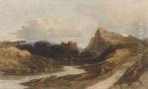 A Castle In A River Landscape A Castle In A River Landscape