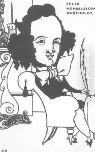 Caricature of Felix Mendelssohn