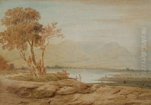 Snowdonia With Anglers In The Foreground