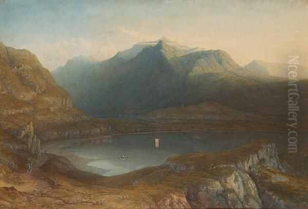 Llyn Padarn, Dolbadarn Castle And The Pass Of Llanberis With Snowdon Beyond by John Varley