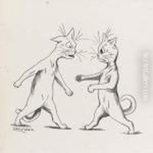 Argumentative Cats by Louis Wain
