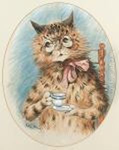 A Cup Of Tea by Louis Wain