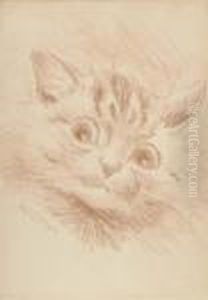 A Cautious Glance by Louis Wain