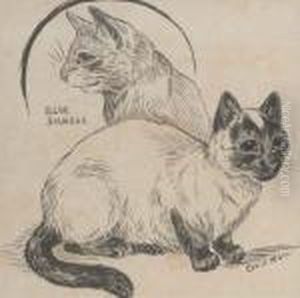 Blue Siamese by Louis Wain