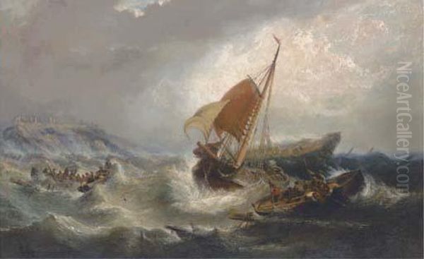 Salvaging The Wreck Below Dunstanburgh Castle - view 1