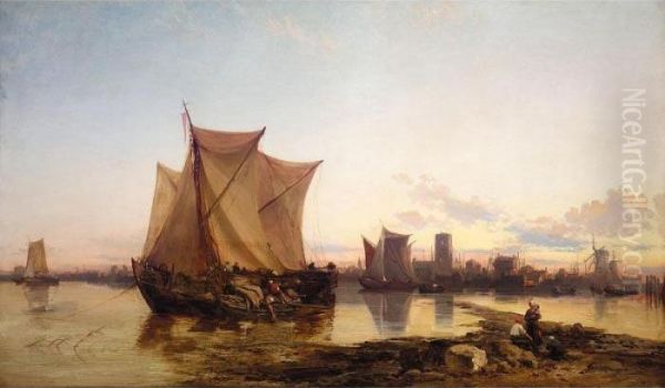 Sailing Vessels At Low Tide - view 1