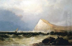Fishing Boats Off The Coast Of Dover by James Webb