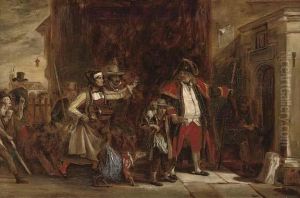 The Town Beadle Arresting A Group Of Players by Sir David Wilkie