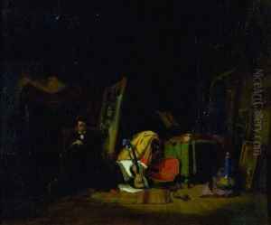 Sir Charles Leslie In His Studio by Sir David Wilkie