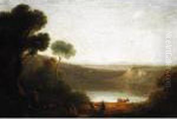 Classical Landscape With Cattle And Figures In The Foreground - view 1