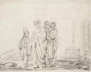 Quatre Personnages Dans Un Paysage Quatre Personnages Dans Un Paysage