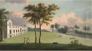 The South Front Of Wilton House And Palladian Bridge To The East by Richard Wilson