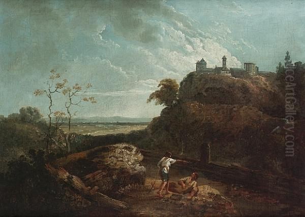 Two Travellers Resting With A View To Tivoli Beyond - view 1