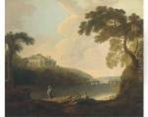 Figures Before A Classical Ruin by Richard Wilson