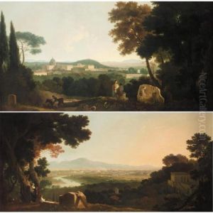 Rome From The Villa Madama; And St Peter's And The Vatican From The Janiculum by Richard Wilson