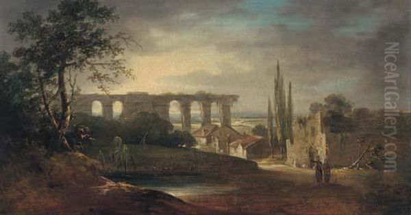 Figures In An Italianate Landscape - view 1