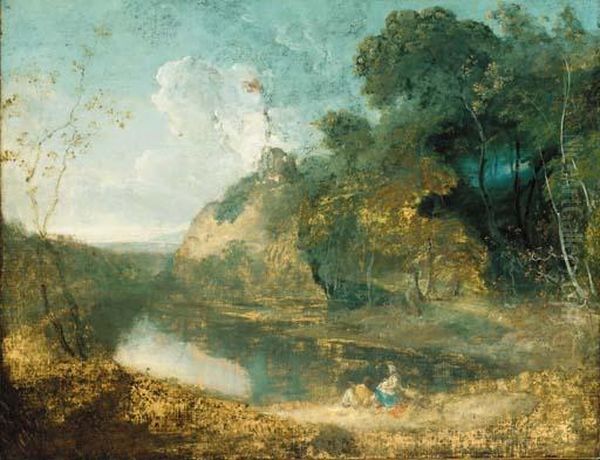 A Wooded River Landscape - view 1