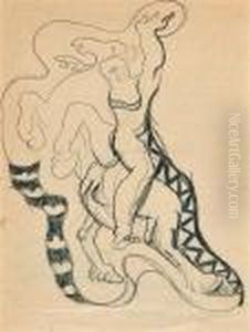 Four Abstract Figure Studies by Vladimir Baranoff-Rossine