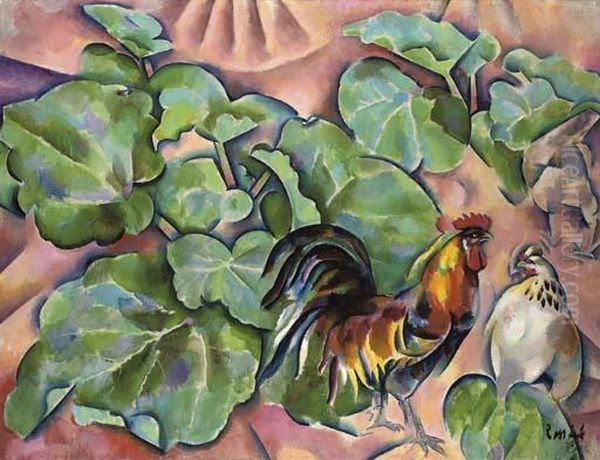 Cockerel And Rhubarb - view 1