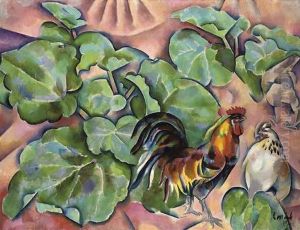 Cockerel And Rhubarb