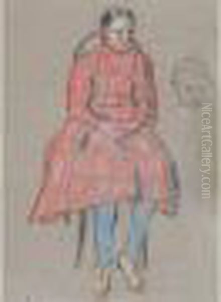  Jeune Fille En Robe Rouge, Tete D'enfant, 1907  - view 1