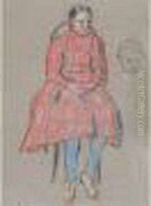 Jeune Fille En Robe Rouge, Tete D'enfant, 1907 Jeune Fille En Robe Rouge, Tete D'enfant, 1907