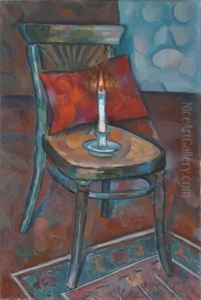 Still Life With Chair And Candle by Vladimir Baranoff-Rossine