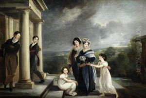 Portrait Of The Deare Family On The Steps Of Their House