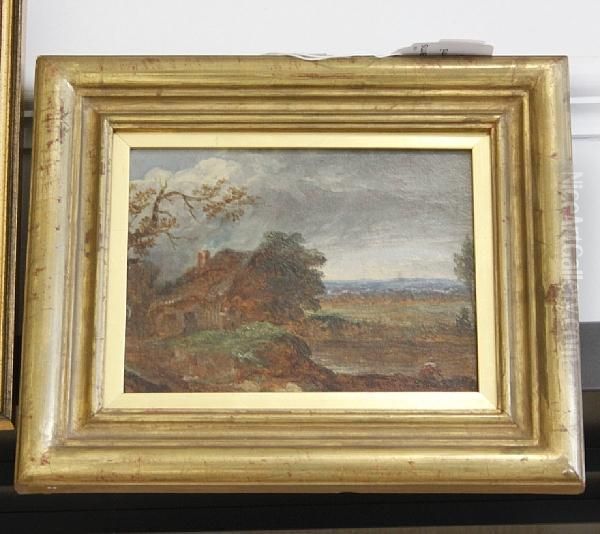 A River Landscape With A Washerwoman Near A Cottage - view 1