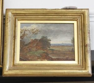 A River Landscape With A Washerwoman Near A Cottage by Thomas Barker of Bath
