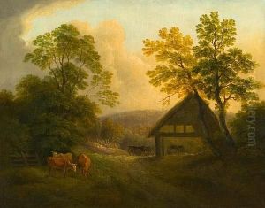 Landscape With Cattle And Barn