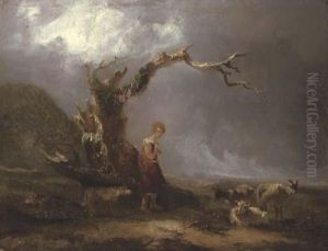A Landscape With A Shepherdess And Her Flock A Landscape With A Shepherdess And Her Flock