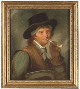 A Labourer, Bust-lenght, Smoking A Pipe, Holding A Hedging Scythe